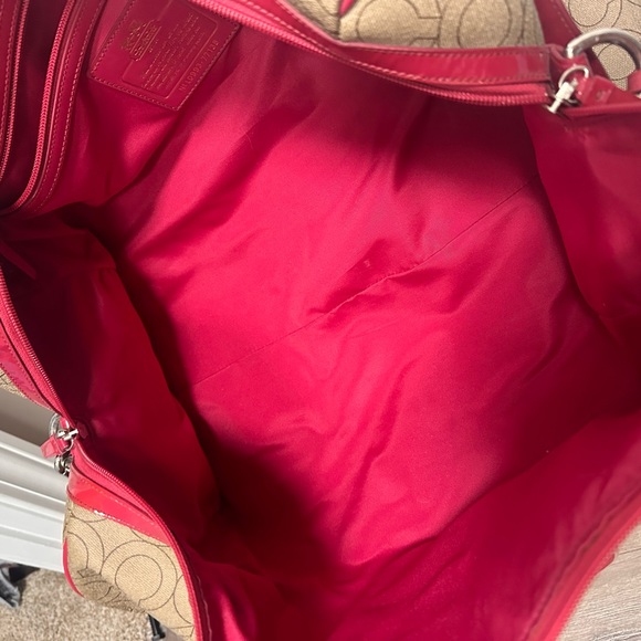 Coach Op Art Coated Canvas Duffel Bag Overnight Carry On Luggage - Picture 8 of 10